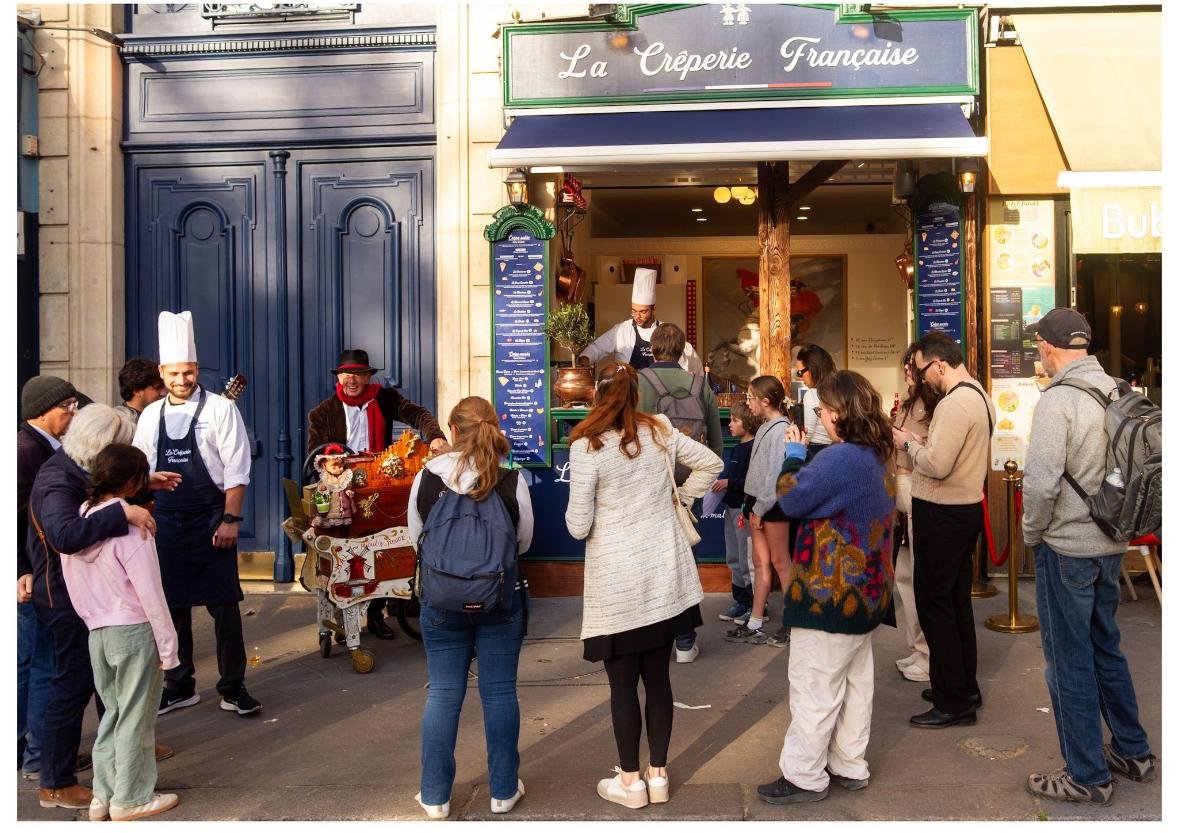 La Crêperie Française — devanture animée à Paris